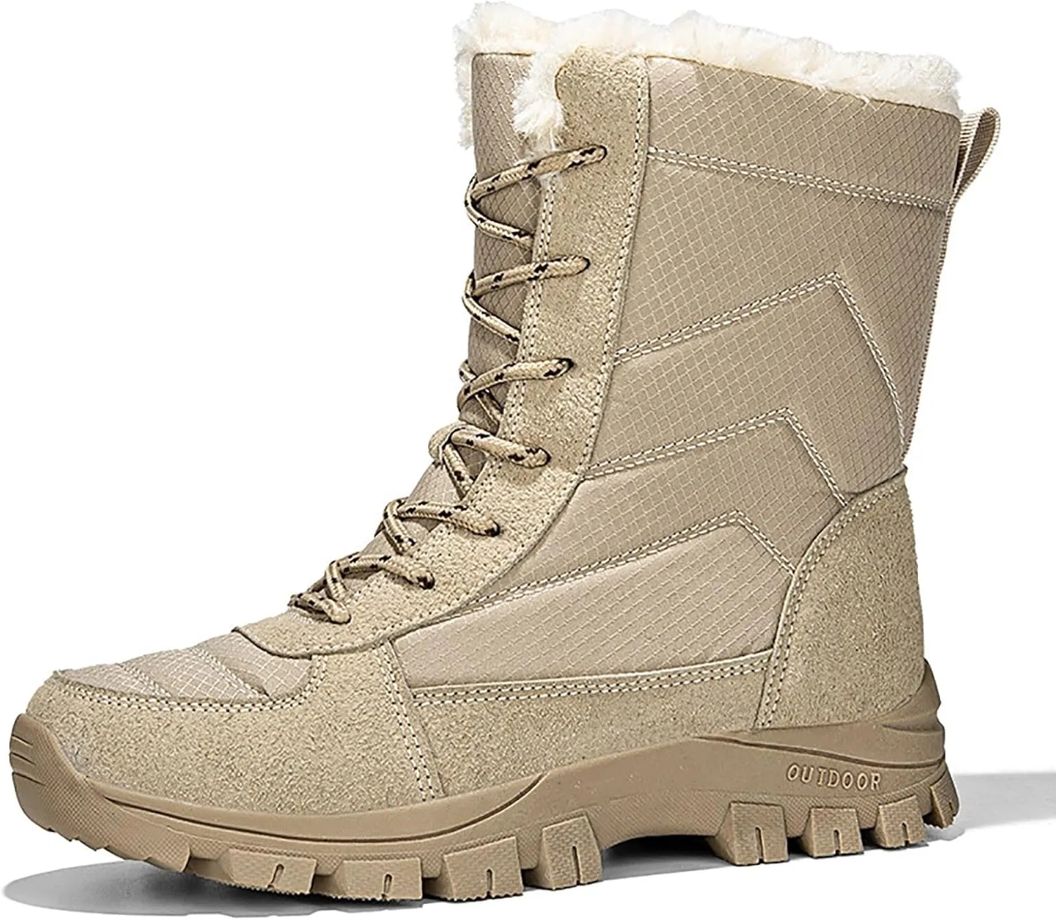 Snow Boots Womens Waterproof, Winter Snow Boots Lightweight Warm Faux Fur Lined Mid-Calf Booties Casual Cold Weather Comfortable Furry Mid Calf Warm Booties