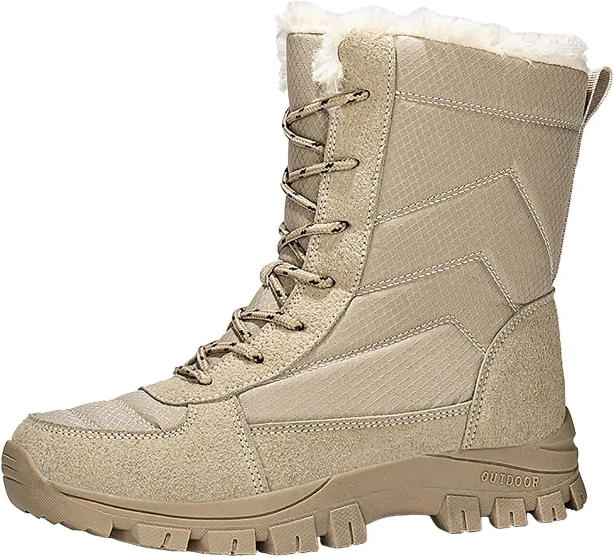 Snow Boots Womens Waterproof, Winter Snow Boots Lightweight Warm Faux Fur Lined Mid-Calf Booties Casual Cold Weather Comfortable Furry Mid Calf Warm Booties
