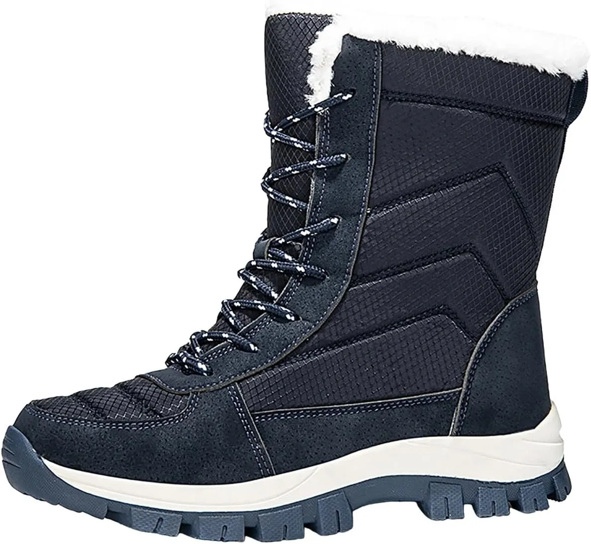 Snow Boots Womens Waterproof, Winter Snow Boots Lightweight Warm Faux Fur Lined Mid-Calf Booties Casual Cold Weather Comfortable Furry Mid Calf Warm Booties