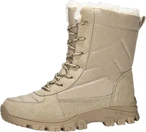 Snow Boots Womens Waterproof, Winter Snow Boots Lightweight Warm Faux Fur Lined Mid-Calf Booties Casual Cold Weather Comfortable Furry Mid Calf Warm Booties