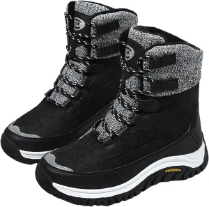 Snow Boots Womens Waterproof, Winter Snow Boots Lightweight Warm Faux Fur Lined Mid-Calf Booties Casual Cold Weather Comfortable Furry Mid Calf Warm Booties