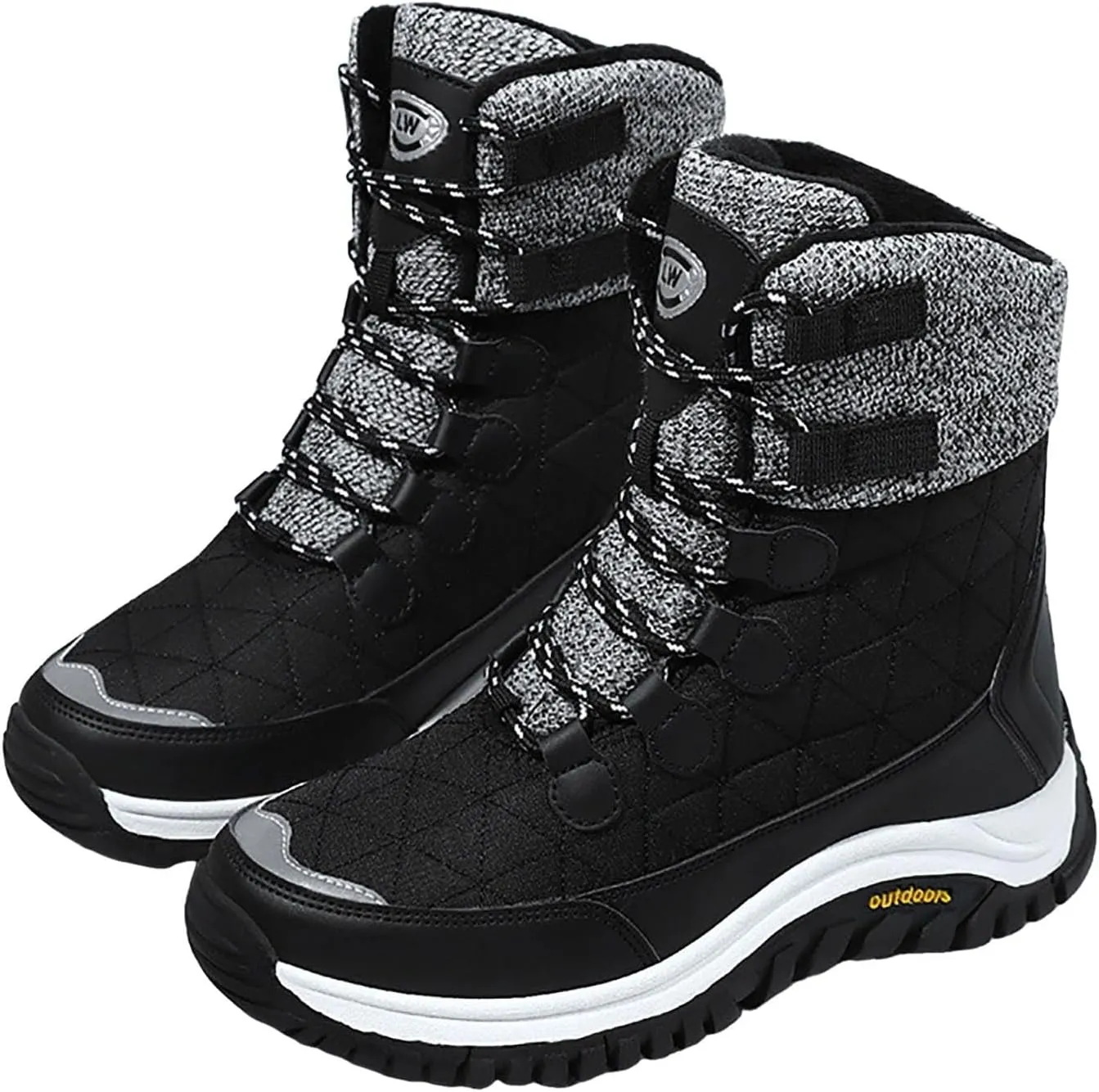 Snow Boots Womens Waterproof, Winter Snow Boots Lightweight Warm Faux Fur Lined Mid-Calf Booties Casual Cold Weather Comfortable Furry Mid Calf Warm Booties