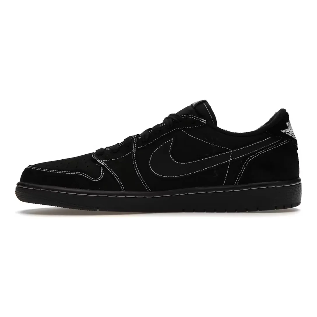 Jordan 1 Retro Low OG SP Travis Scott Black Phantom Tread Pattern running in morning
