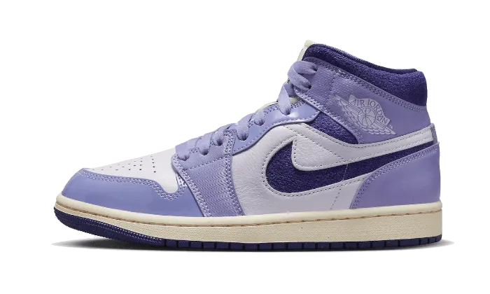 Air Jordan 1 Mid Purple Chenille Slip-resistant durability