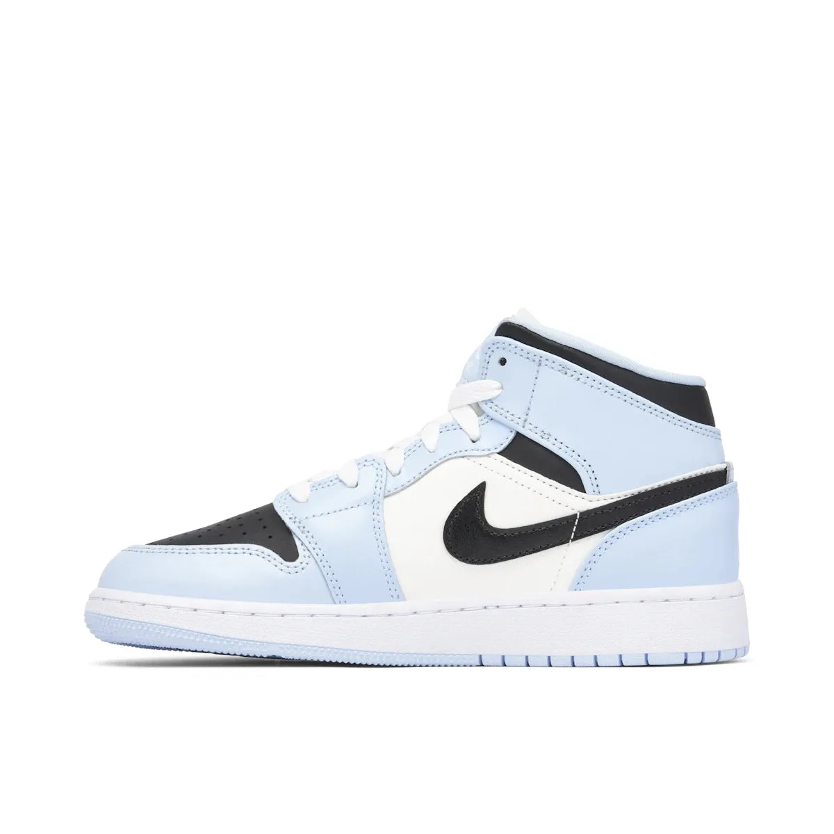 lace - up - design shoes style - specific shoes Jordan 1 Mid Ice Blue (GS)