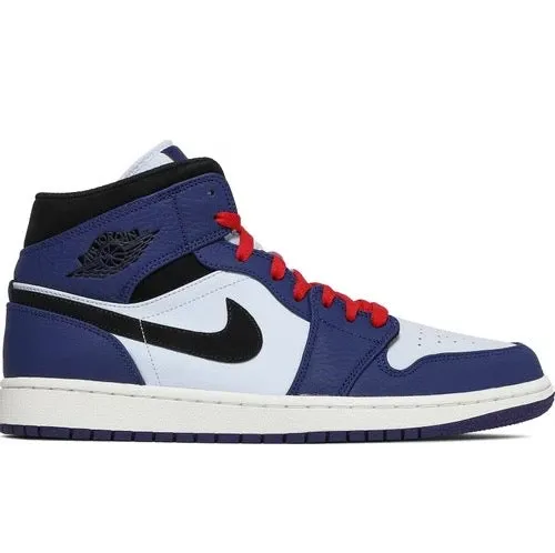 check - design shoes Air Jordan 1 Mid Deep Royal Blue Black
