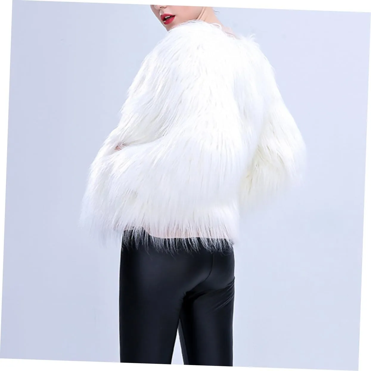 SOIMISS Lighted Fur Coat Coat Light up Fur Coat Fancy Dress Costume Women Birthday Party Costume