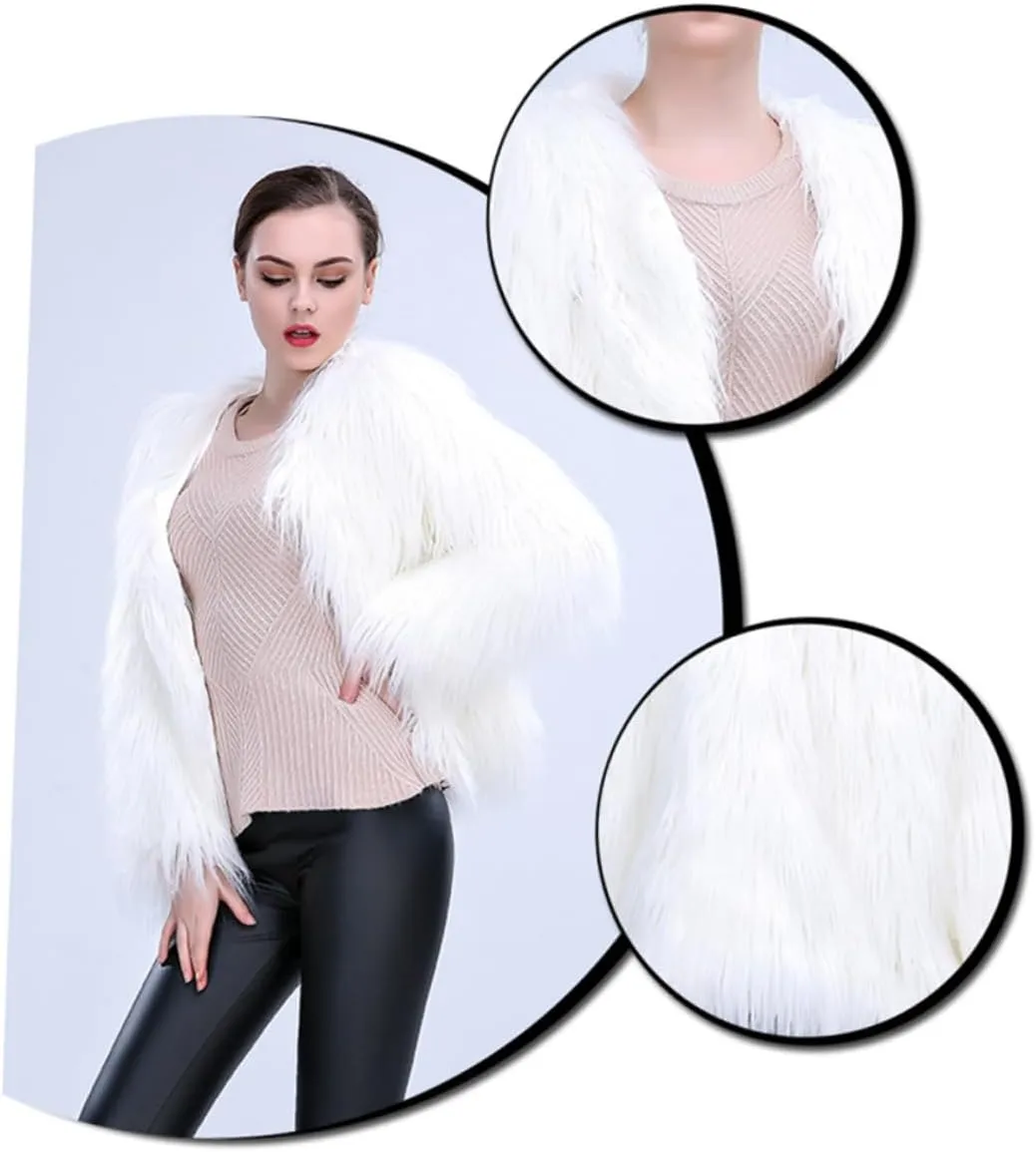 SOIMISS Lighted Fur Coat Coat Light up Fur Coat Fancy Dress Costume Women Birthday Party Costume