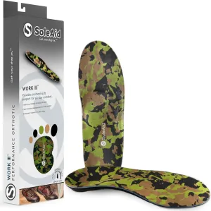 SoleAid Work III Performance Insoles - Anti-Fatigue Medium Flex Arch Support Comfort Orthotic Shoe/Boot Insert - Triple Layered Shock-Absorbing Foam Cushioned Insole (Women - / Men 14-15)