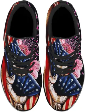 Sonzj-II Breast Cancer Awareness Sneakers Women Mesh Breathable Tennis Walking Running Shoes