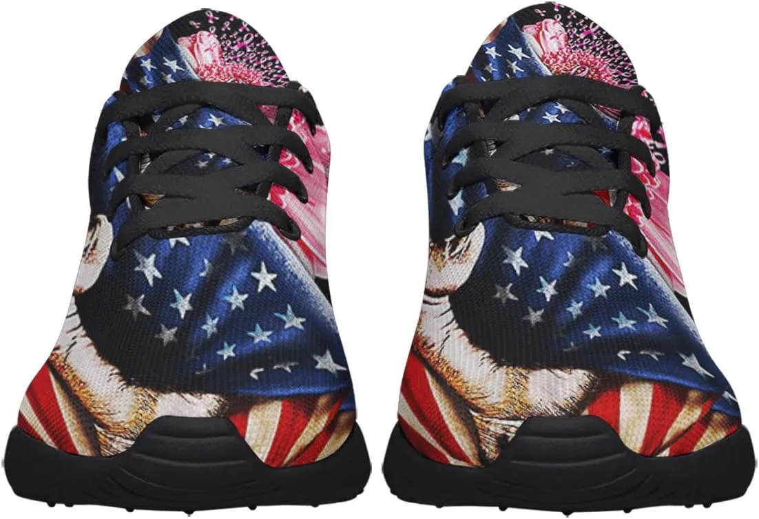 Sonzj-II Breast Cancer Awareness Sneakers Women Mesh Breathable Tennis Walking Running Shoes