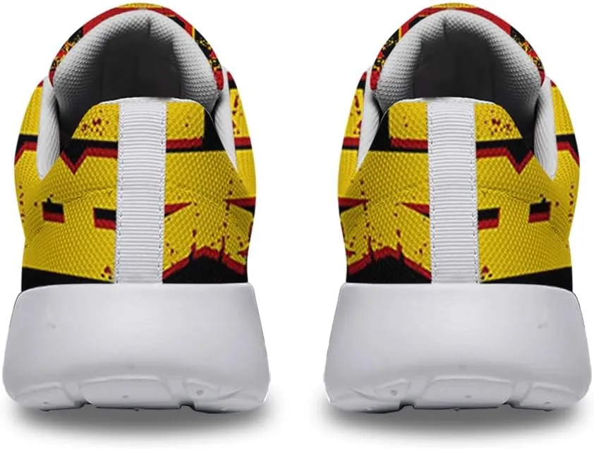 Sonzj-II Mens Womens Slip On Running Shoes Lace-up Athletic Tennis Walking Sneaker