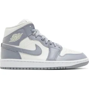 Jordan 1 Mid Stealth (W) Lightweight Lining running in a zip line area shoes
