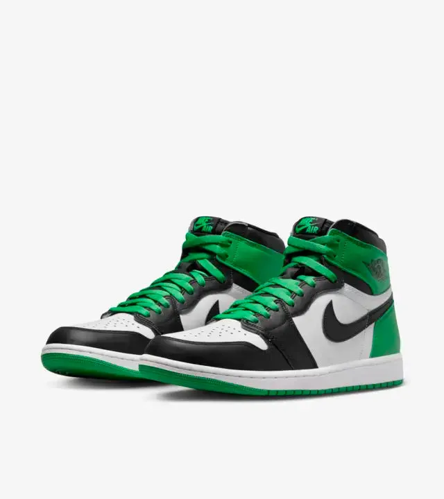 Comfort Lining Air Jordan 1 High Black and Lucky Green