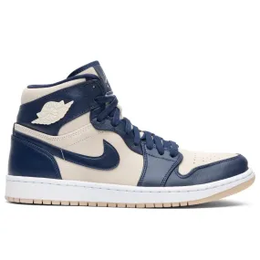 Air Jordan 1 Retro High Premium Midnight Navy Light Cream (W) Enhanced grip plyometric training running shoes