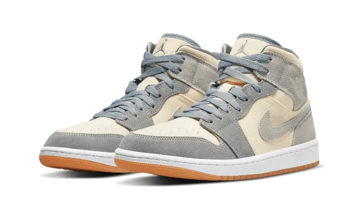 Air Jordan 1 Mid Coconut Milk Particle Grey Shock absorption