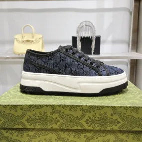 All-around silhouette Neutral Tones Gucci GG Sneaker 'Interlocking 'Marine blue/white soles'