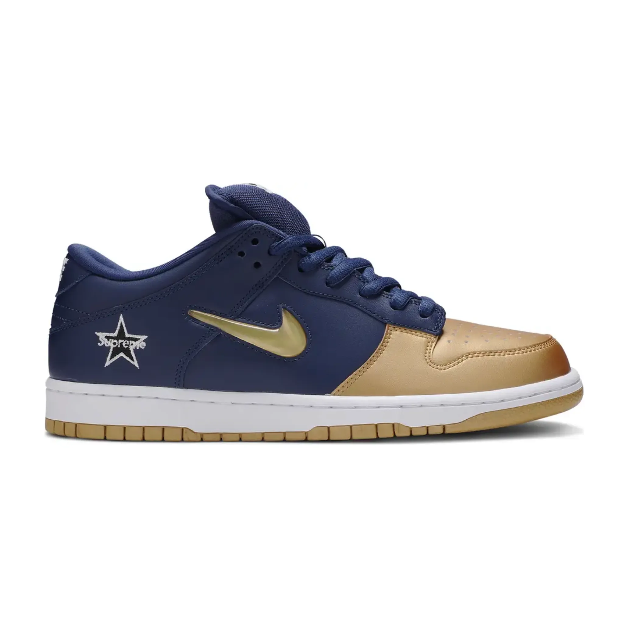 Soft Zone Cushioned Frame Nike SB Dunk Low Supreme Jewel Swoosh Gold