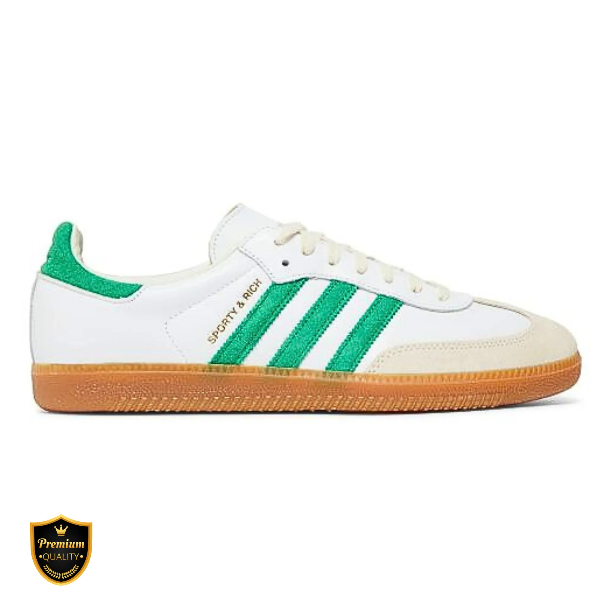 Recycled Outsole Material Flex Notch Sporty & Rich x adidas Samba OG 'White Green'