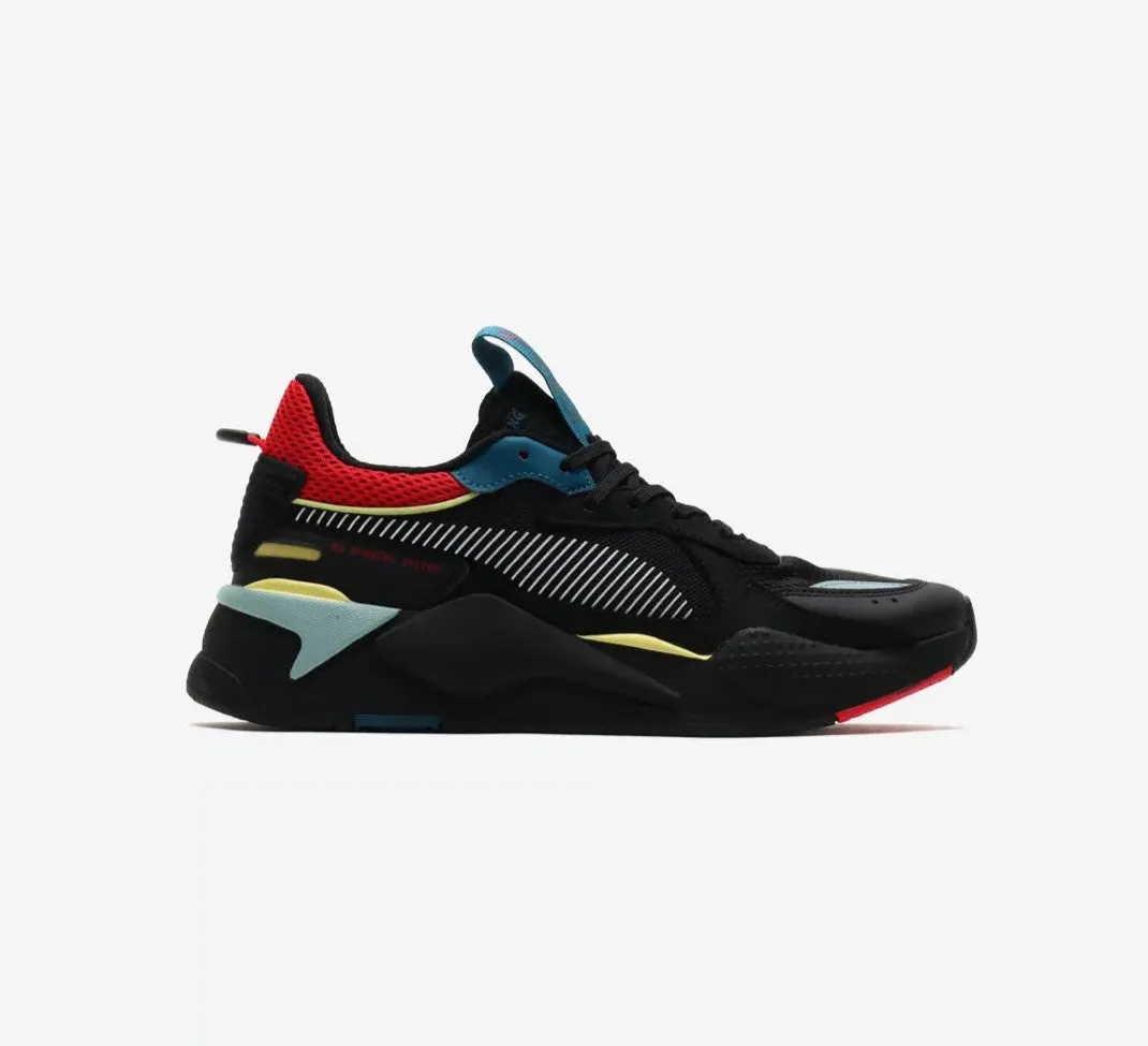 Puma Boys RS,X HD2, Black and Ribbon Red Micro Perforation Ventilation Comfortable Standing