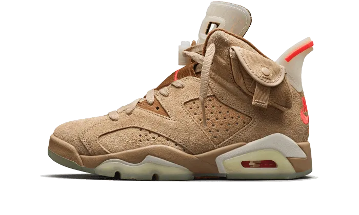 Air Jordan 6 Retro Travis Scott British Khaki High power Reinforced Heel Cup
