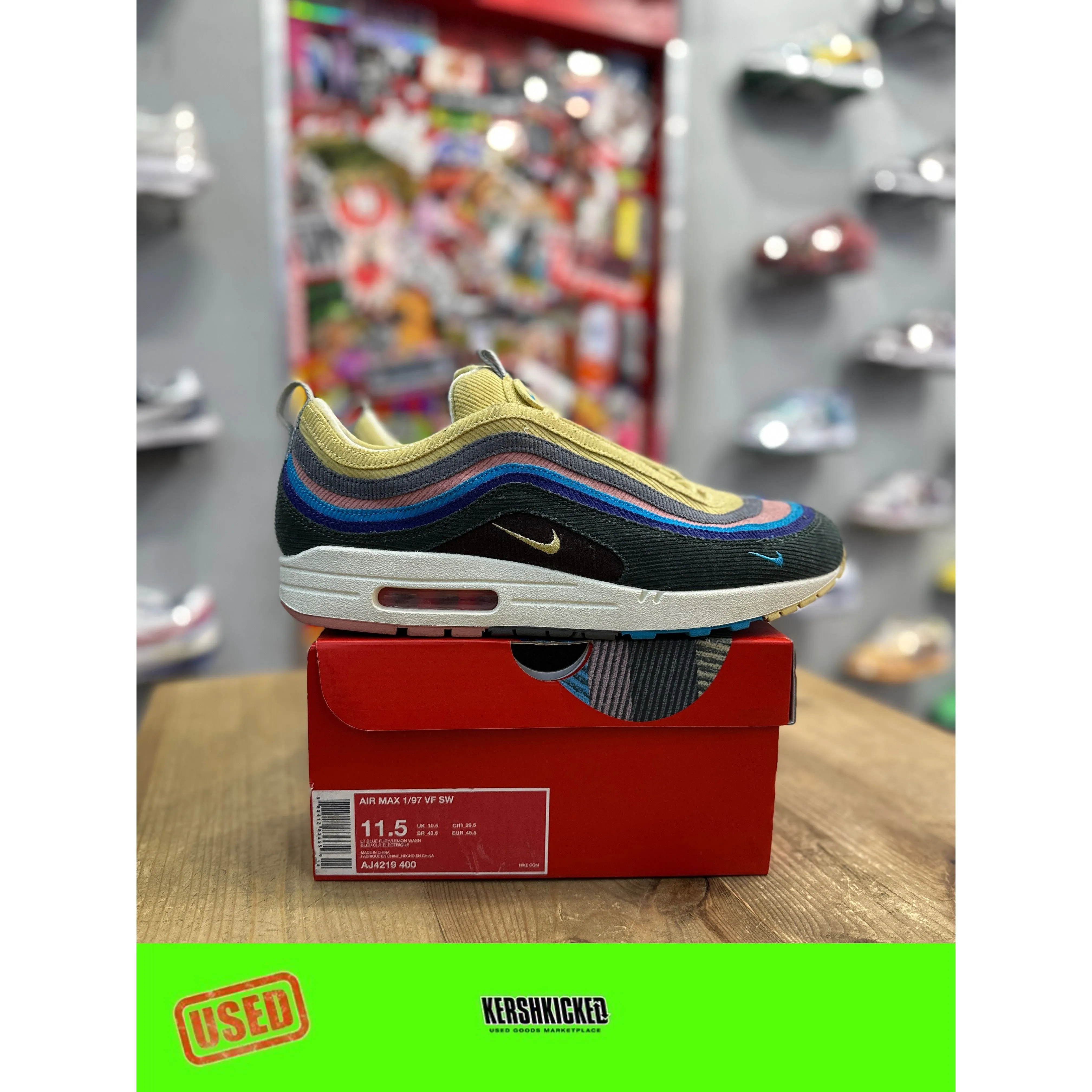 Nike Air Max 1/97 Sean Wotherspoon (Extra Lace Set Only) UK 10.5 Fast Lane
