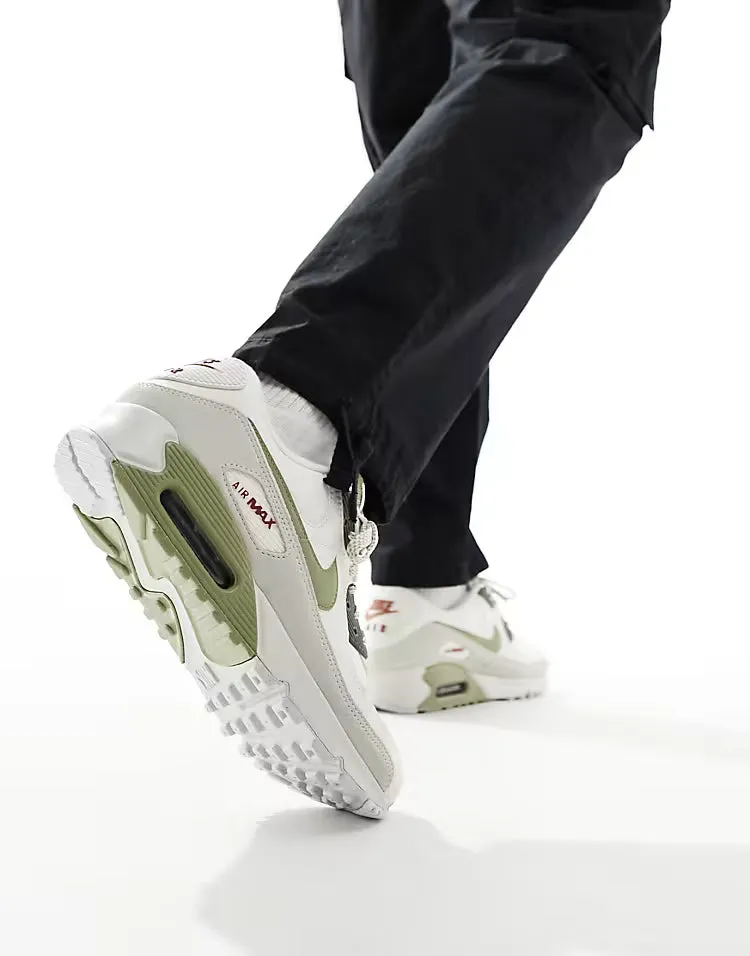 Breathable mesh upper Shock Diffusion System Nike Air Max 90  Kaki/taupe