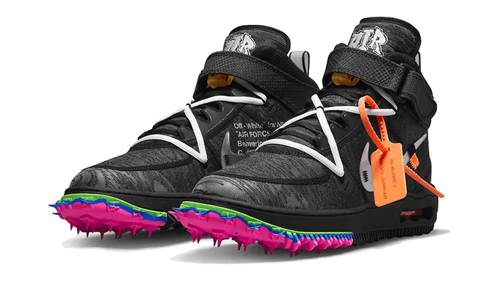 Air Force 1 Mid Off-White Clear Black Shock Absorb Fashionable Look