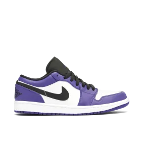 Jordan 1 Low Court Purple White flexible - sole - design shoes