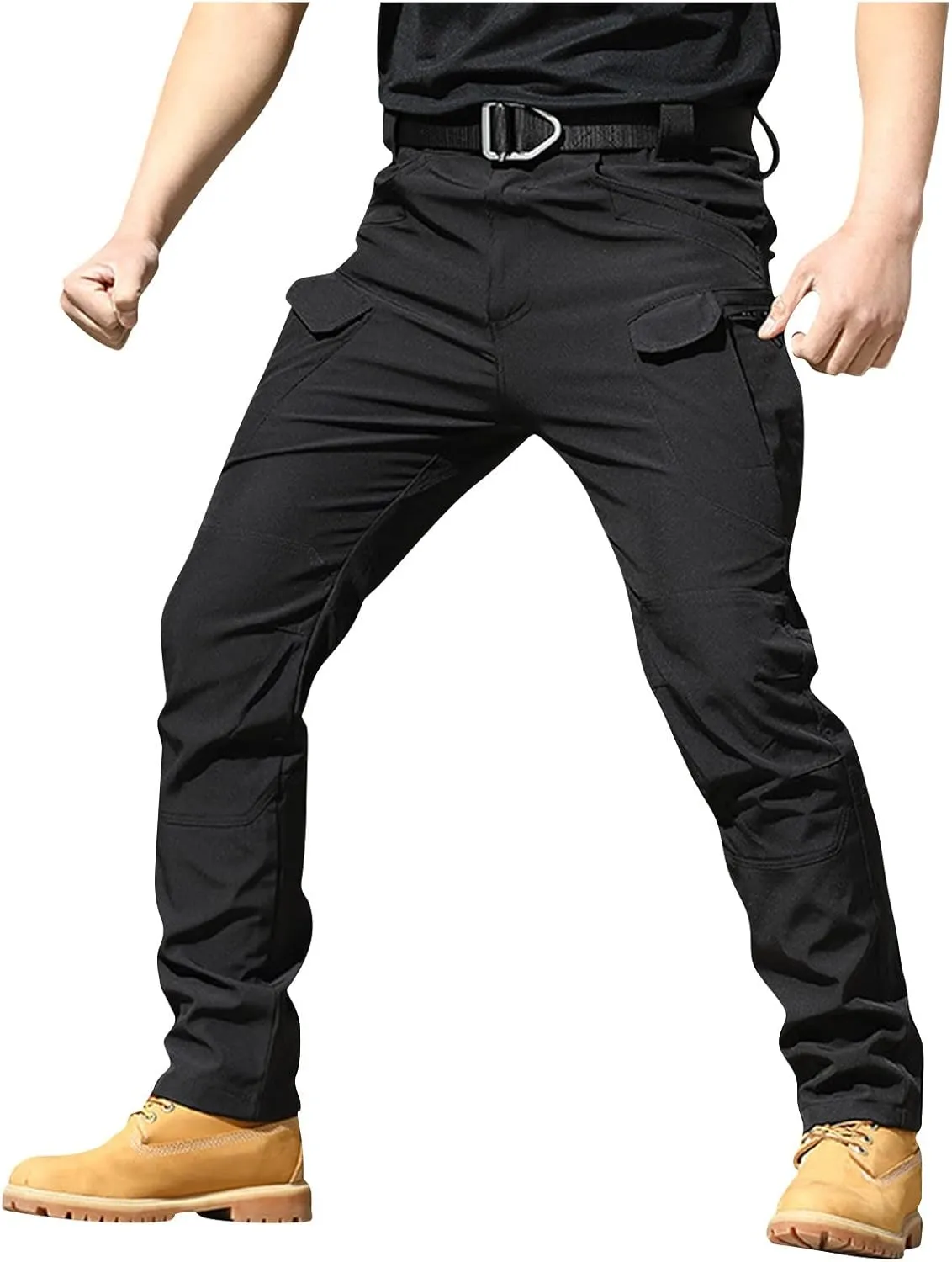 Tactical Cargo Pants for Men Stretch Waterproof Ripstop Construction Work Pants Camo Camp Travel Pants Multi Pockets