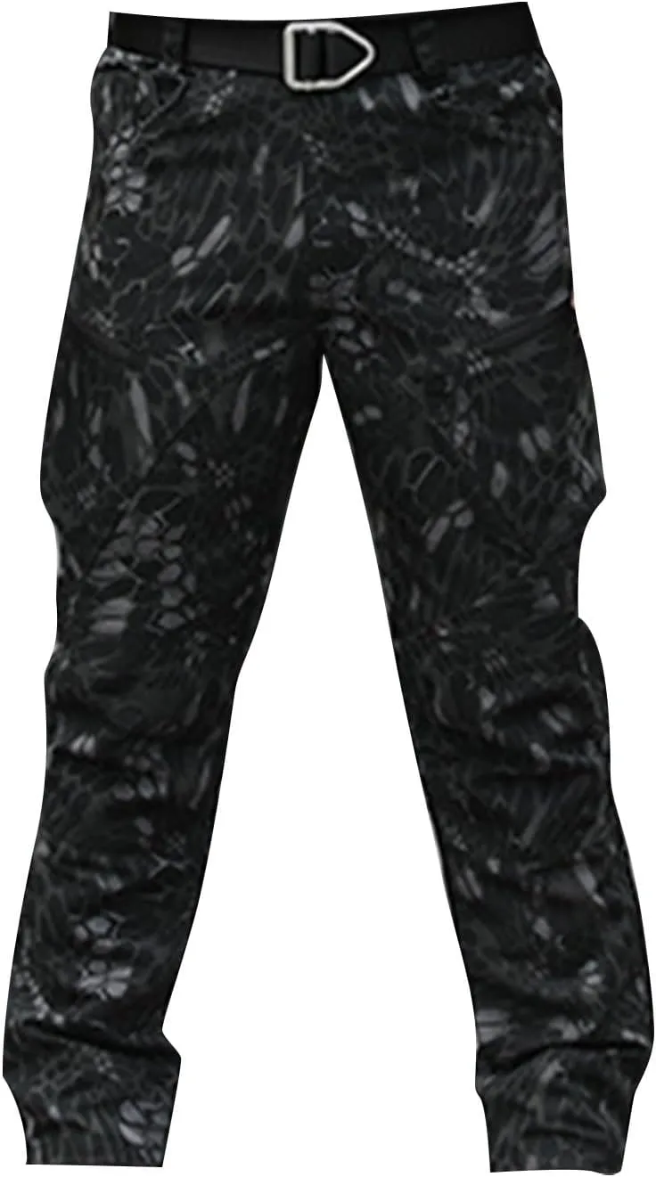 Tactical Pants for Men Casual Waterproof Hiking Flexcamo Cargo Pant with Multi Pockets Military Combat Work Pants