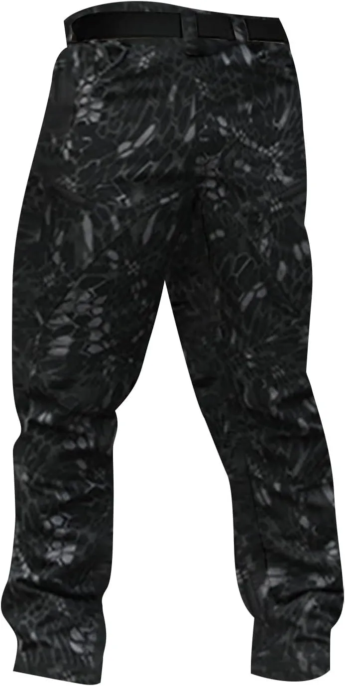 Tactical Pants for Men Casual Waterproof Hiking Flexcamo Cargo Pant with Multi Pockets Military Combat Work Pants