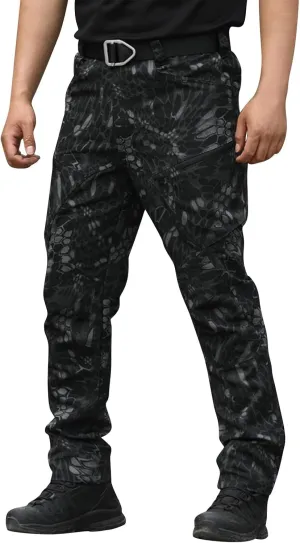 Tactical Pants for Men Casual Waterproof Hiking Flexcamo Cargo Pant with Multi Pockets Military Combat Work Pants