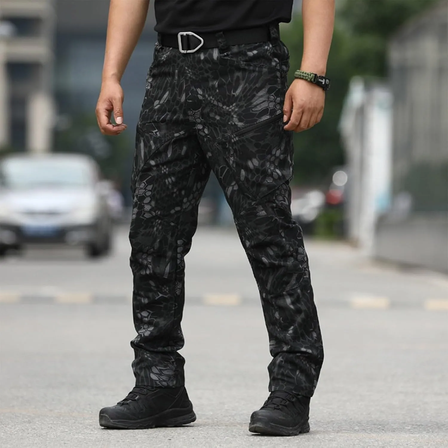 Tactical Pants for Men Casual Waterproof Hiking Flexcamo Cargo Pant with Multi Pockets Military Combat Work Pants