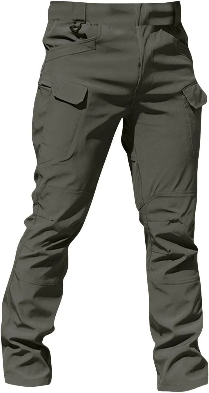 Tactical Pants for Men Waterproof Stretch Ripstop Cargo Pants with Multi Pockets Relaxed Fit Work Tapered Pants
