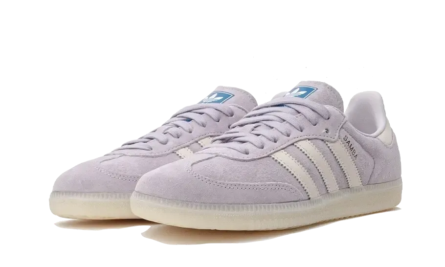 Easy Slip-On Shoes Minimal Design Samba OG Silver Dawn Chalk White