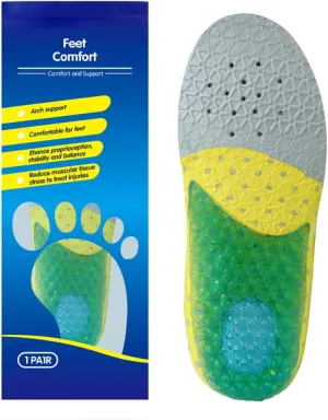 Toddler Running Gel Insoles Kids Shock Absorbing Arch Support Silicone Material Insoles Good Feet Step Aid Toddler (Big Kid US 4.5-5 (9 1/8-9 1/2))