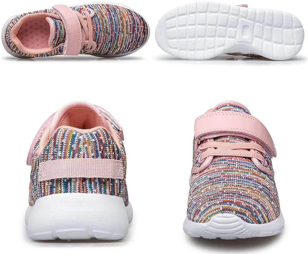 TOEDNNQI Boys Girls Sneakers Kids Lightweight Breathable Strap Athletic Running Shoes for Toddler/Little Kid/Big Kid