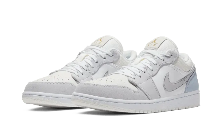 Air Jordan 1 Low Sky Grey Paris Cool Finish Tension Free Lacing