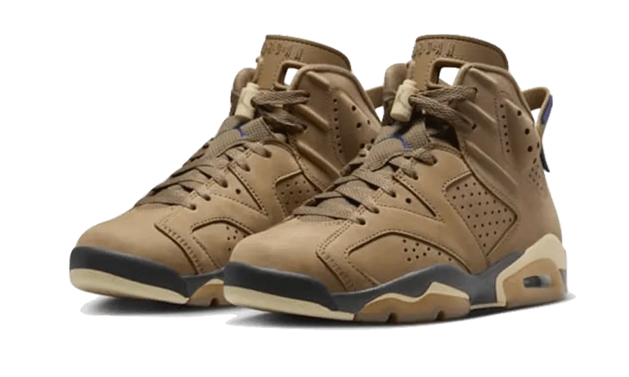 Trendy Curved Heel Air Jordan 6 Retro Gore-Tex Brown Kelp