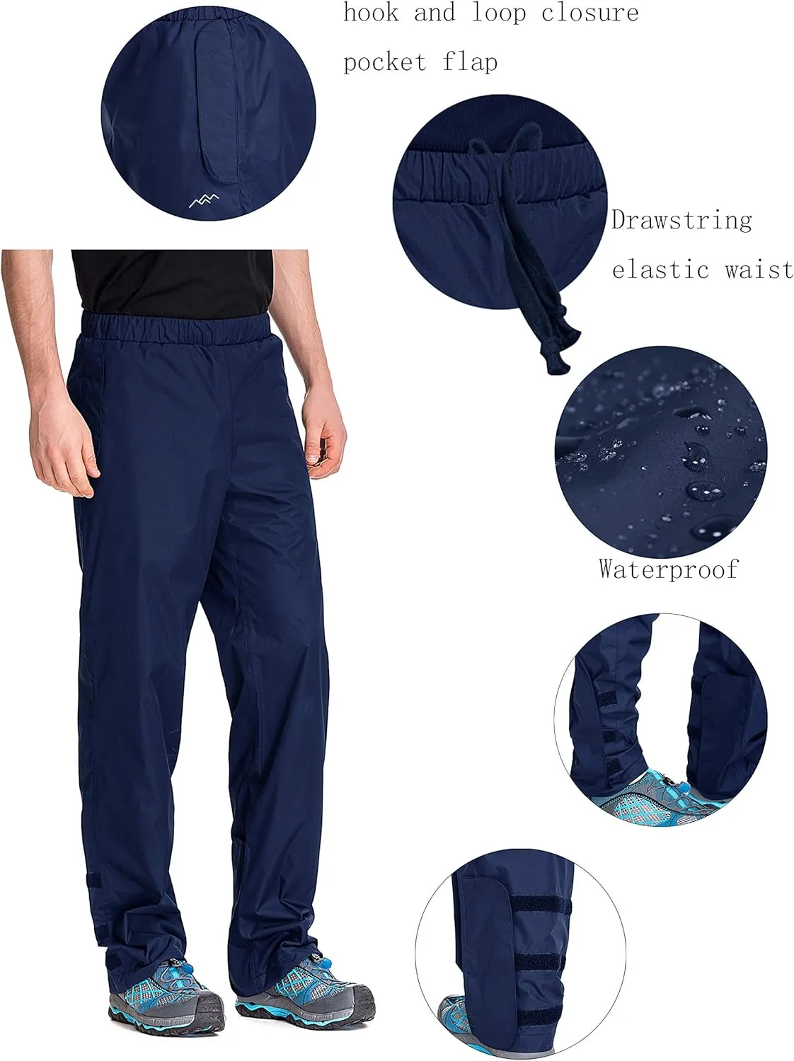 TRAILSIDE SUPPLY CO. Men's Snow Rain Pants Basic Insulated Workout Pants,Waterproof,Windproof