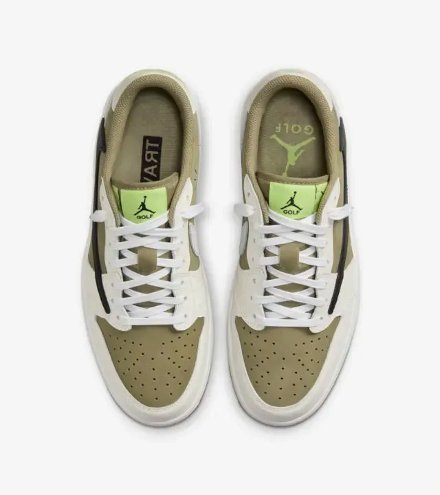 Travis Scott x Air Jordan 1 Retro low Golf Neutral Olive Anti - skid