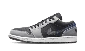 Air Jordan 1 Low Crater Black Grey Tread Pattern Modern Cushioning