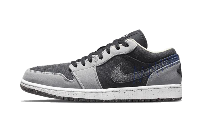 Air Jordan 1 Low Crater Black Grey Tread Pattern Modern Cushioning