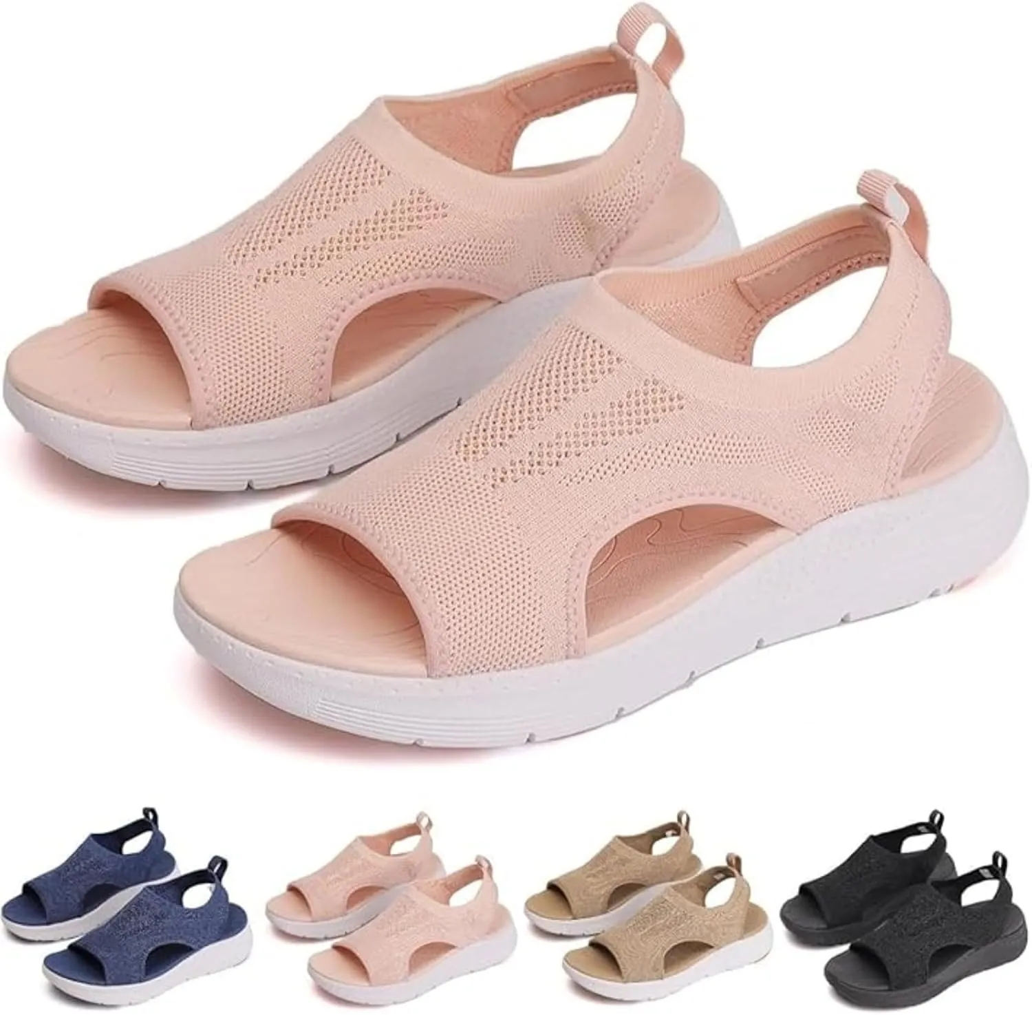 Washable Slingback Orthopedic Slide Sport Sandals, Women's Breathable Orthopedic Sandals Arch Support Wide Fit Shoes