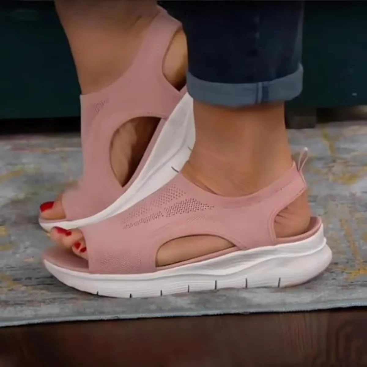 Washable Slingback Orthopedic Slide Sport Sandals, Women's Breathable Orthopedic Sandals Arch Support Wide Fit Shoes