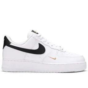Simple Motion Nike Air Force 1 Low '07 Essential White Black Gold Mini Swoosh (W)