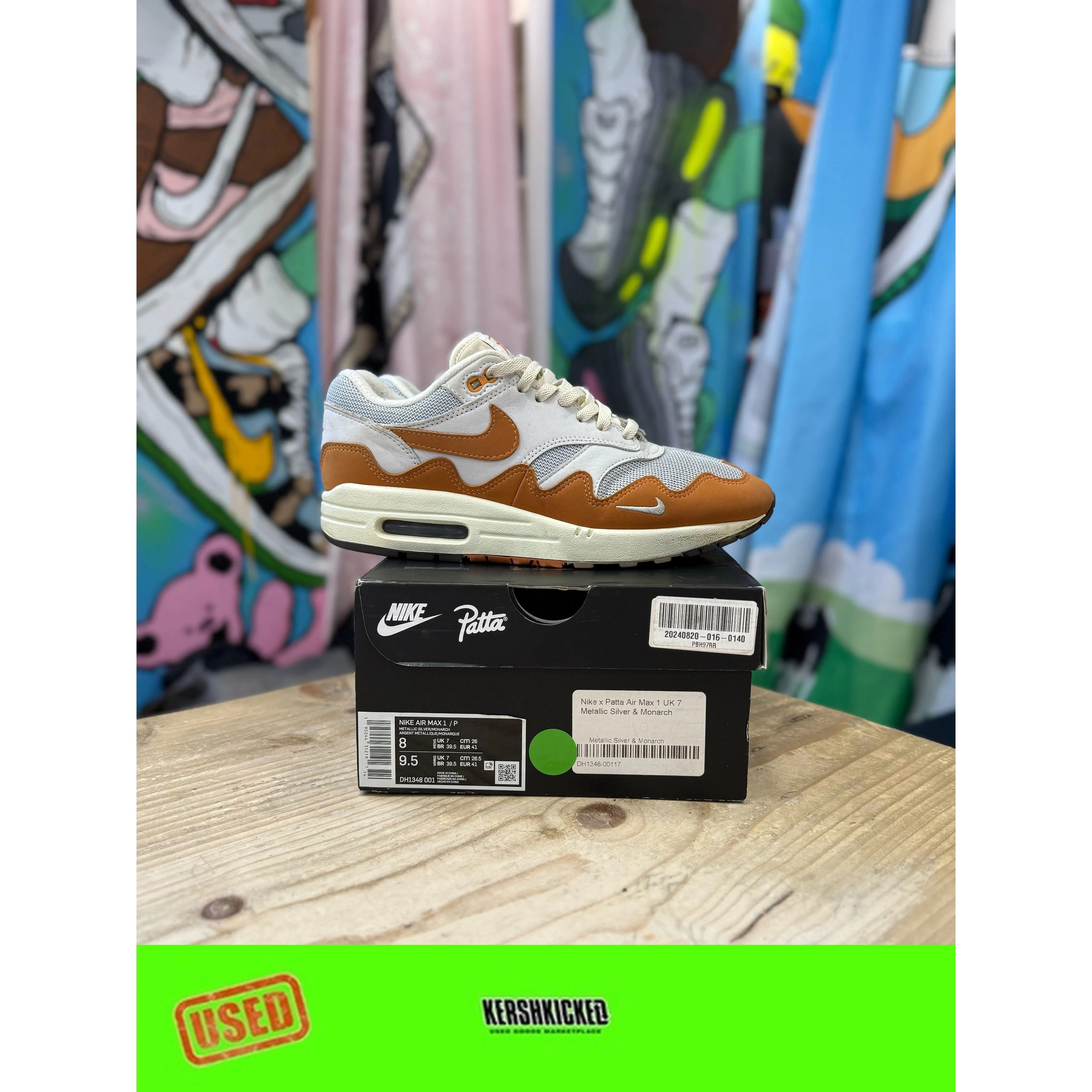 Comfort arch Light Speed Air Max 1 Patta Monarch UK7