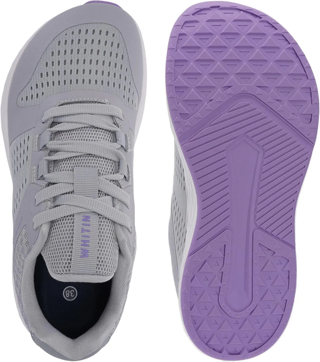 WHITIN Women's Wide Toe Box Road Running Shoes   Zero Drop with Durable, Protective Upper