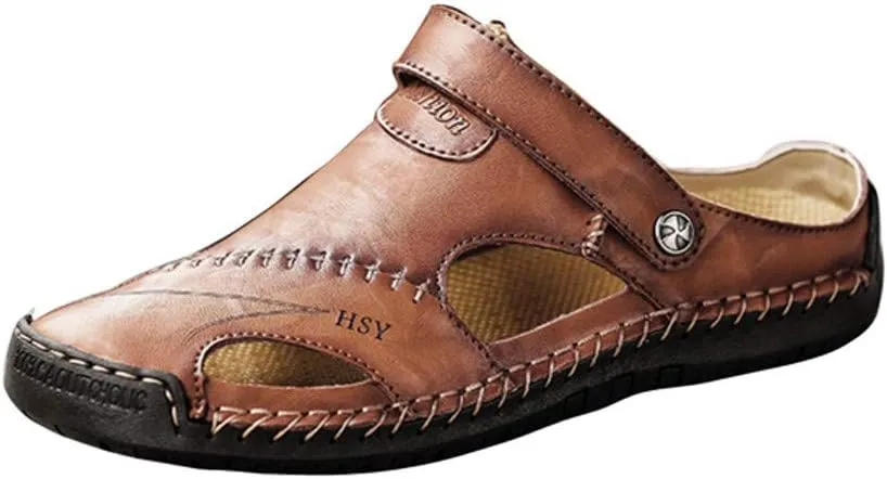 Wide Fit Sandals Casual Shoes Breathable Sandals Men's Leather Summer Outdoor Beach Men's sandals